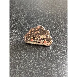 Glitter Smile Face Cloud Lapel Pin